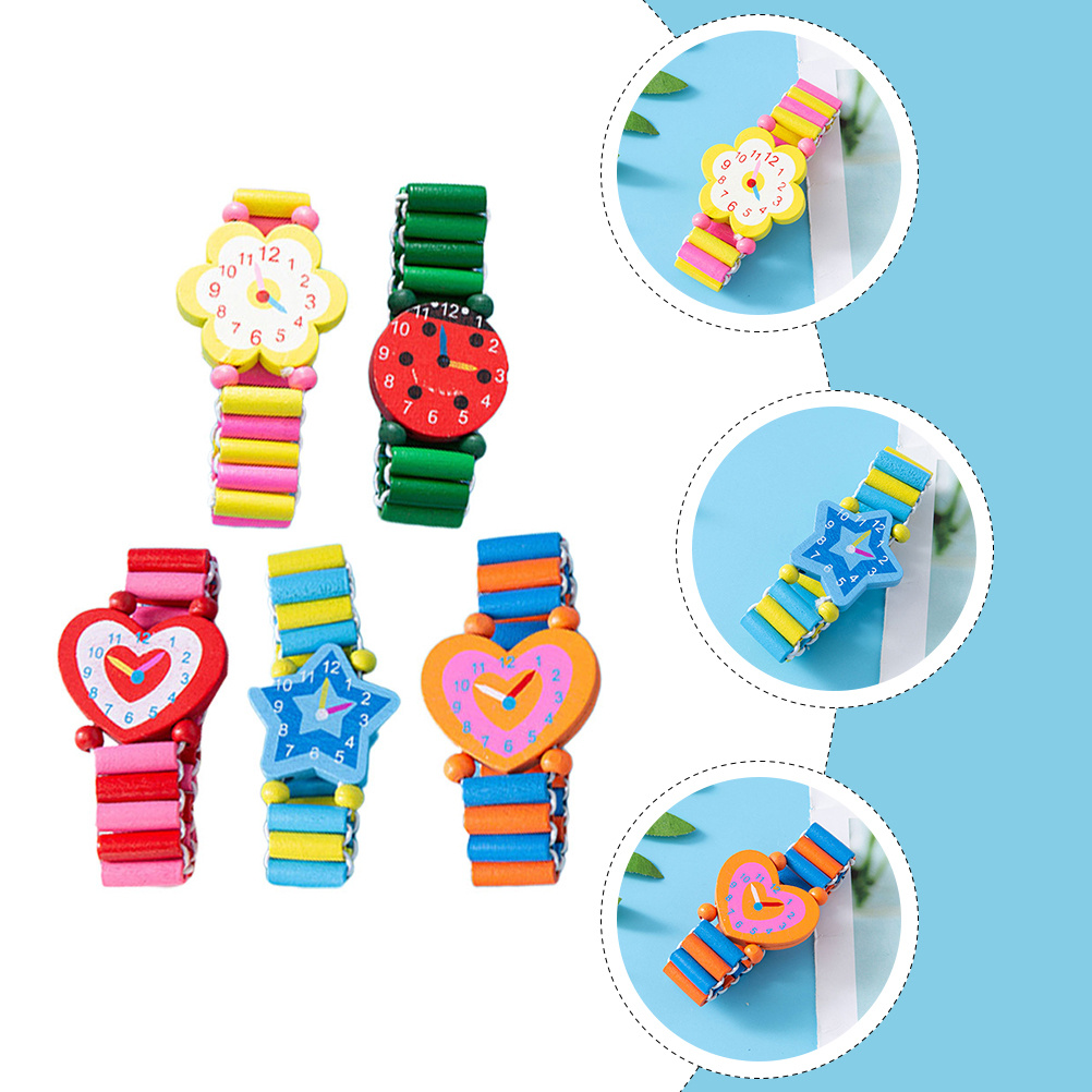 Kids Educational Watch - 5 قطع الأطفال الملونة سوار الساعات
