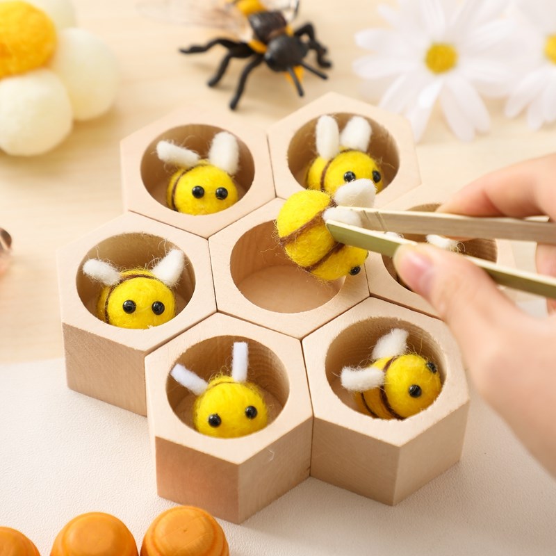 Montessori Shelf Toy - ألعاب النحل الحسية للمواليد الجدد، لعبة