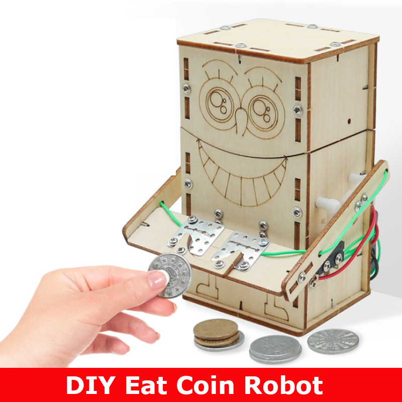 Kids Education Money - خشبية تعمل بالطاقة الكهربائية أكل عملة