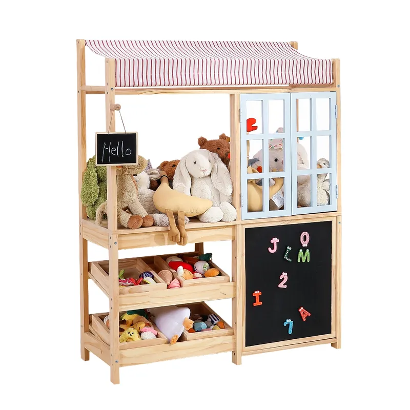 Montessori Shelf Toy - رف تخزين ألعاب الأطفال من الخشب