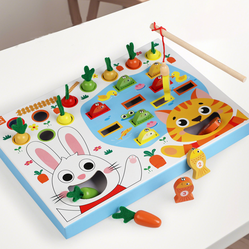 Montessori Shelf Toy - ألعاب مونتيسوري للأطفال الصغار سحب الجزرة