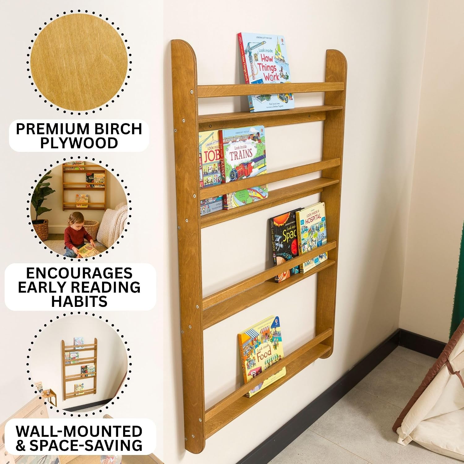 رف كتب مونتيسوري للحائط، منظم  - مراجعة Montessori Shelf Toy وسعره