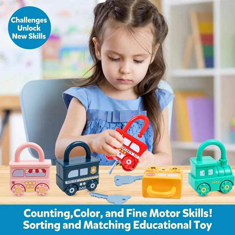 لعبة قفل متطابقة على شكل سيارة - مراجعة Montessori Shelf Toy وسعره